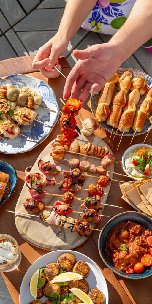 Fresh and Nutritious Cuisine Displayed on Wood Surface Free Photo