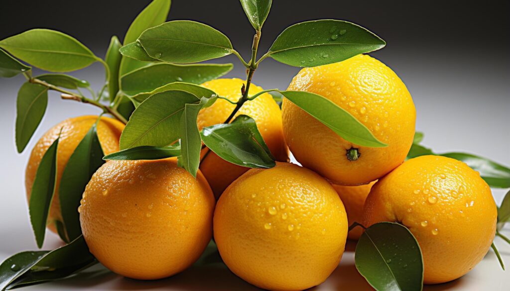 Fresh citrus fruit, nature vibrant wave of healthy refreshment generated by AI Free Photo