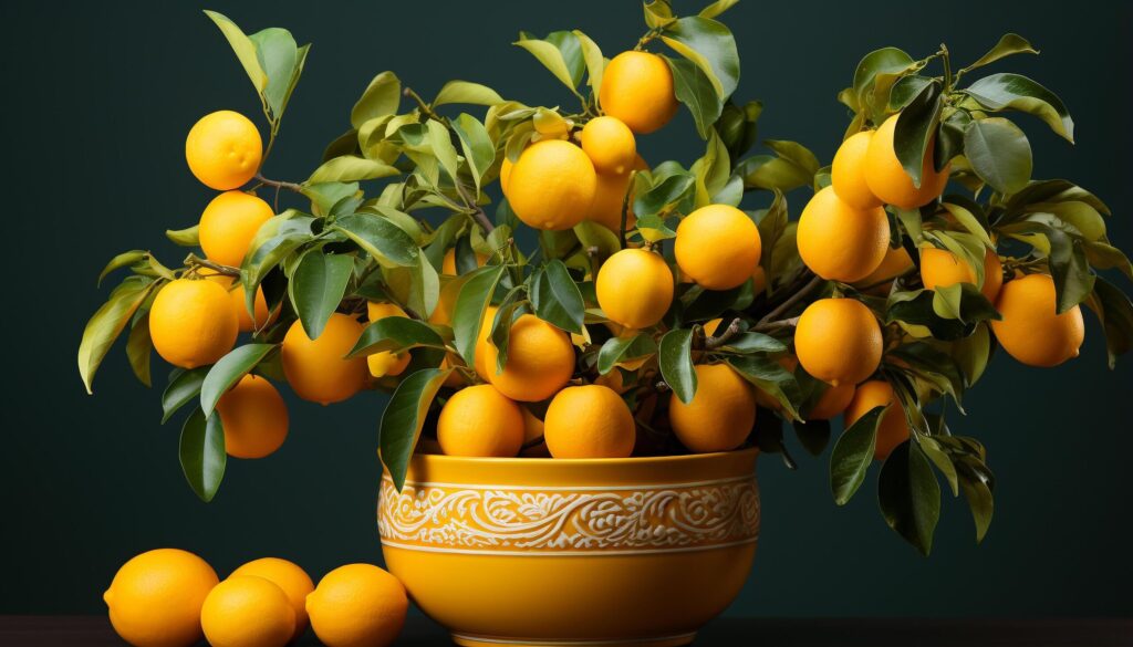 Fresh citrus fruits, nature vibrant decoration, bring summer refreshment generated by AI Free Photo