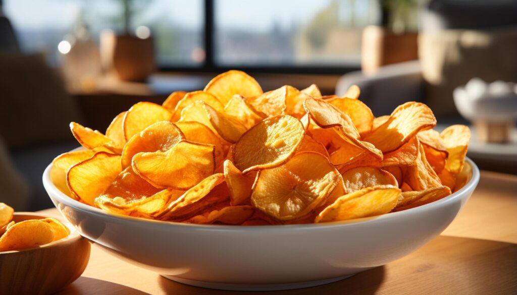 Fresh fruit bowl on wooden table, a healthy summer snack generated by AI Free Photo