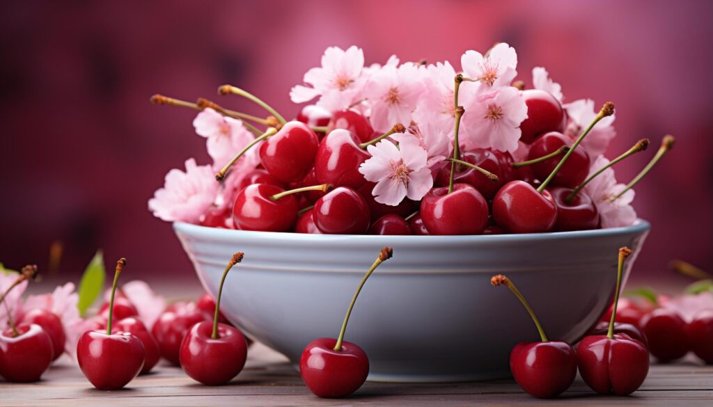 Fresh fruit on wooden table, nature healthy gourmet dessert generated by AI Free Photo