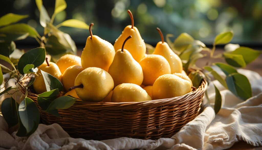 Fresh fruit on wooden table, nature healthy, juicy refreshment generated by AI Free Photo