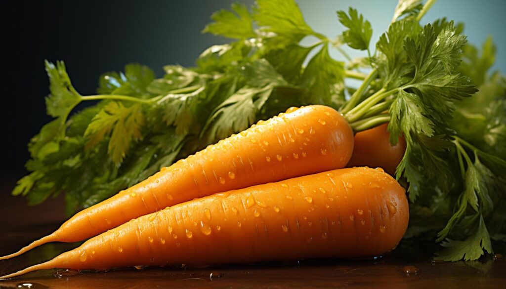 Fresh, healthy, organic vegetables on a rustic wooden table generated by AI Free Photo