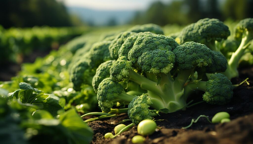 Fresh organic vegetables grown in a rural vegetable garden generated by AI Free Photo