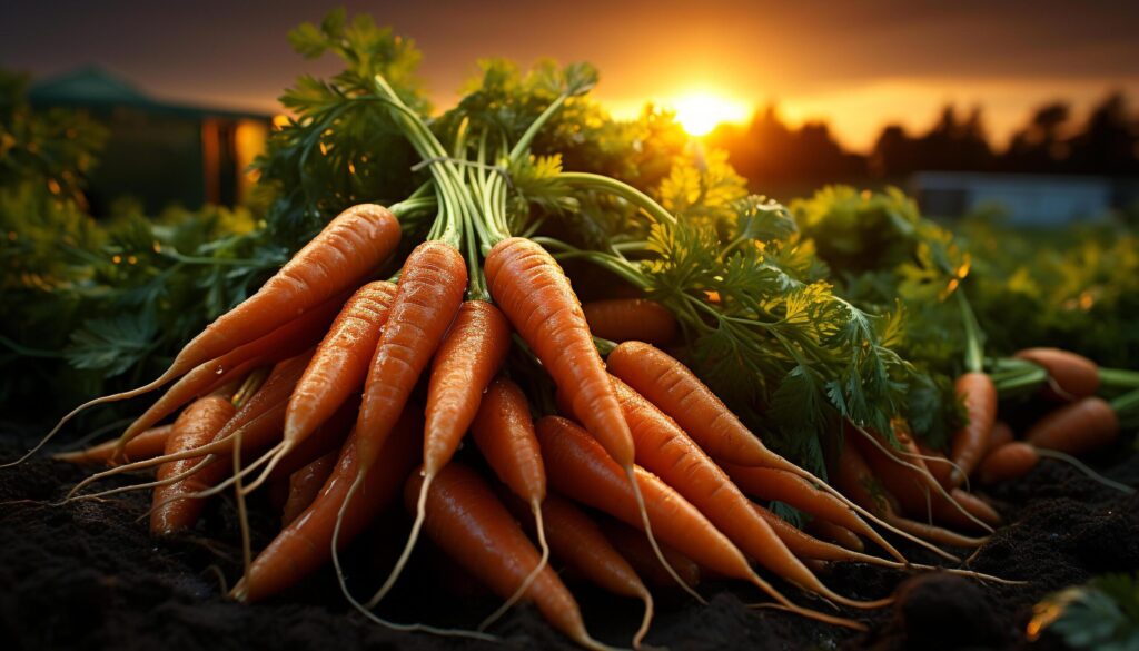 Fresh, organic vegetables harvested from the farm, ready for cooking generated by AI Free Photo