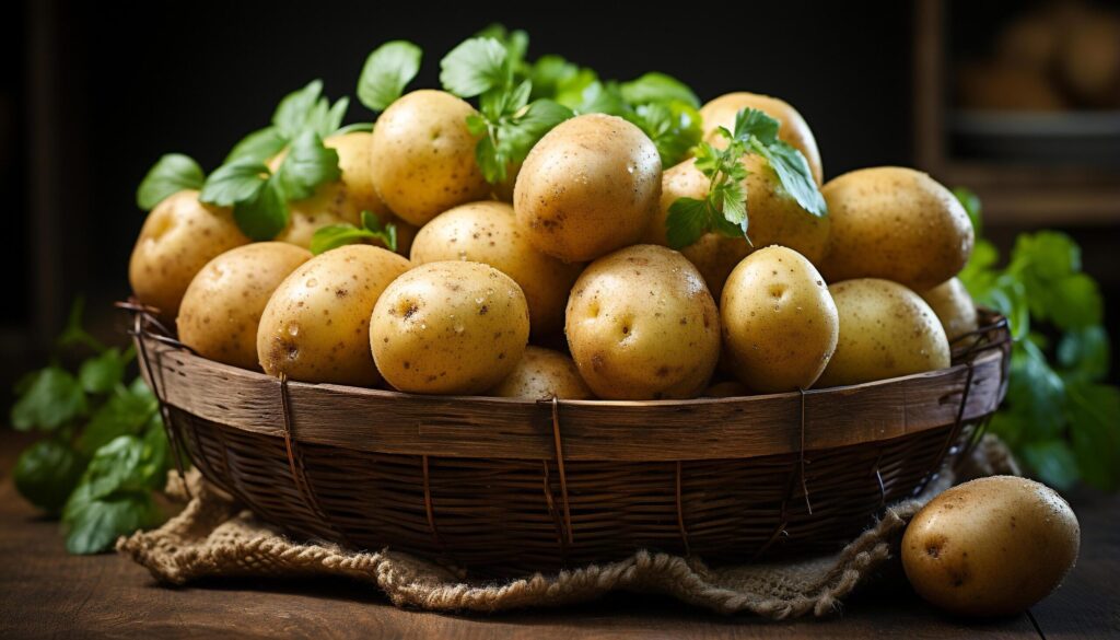 Fresh organic vegetables, healthy eating, nature bounty in a basket generated by AI Free Photo