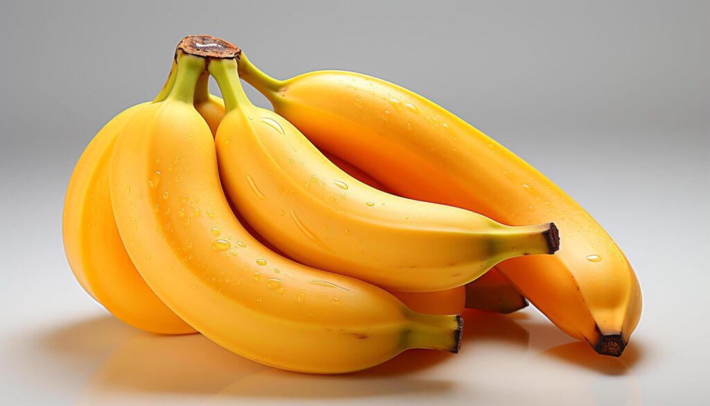 Fresh, ripe banana a healthy, vibrant tropical snack generated by AI Free Photo