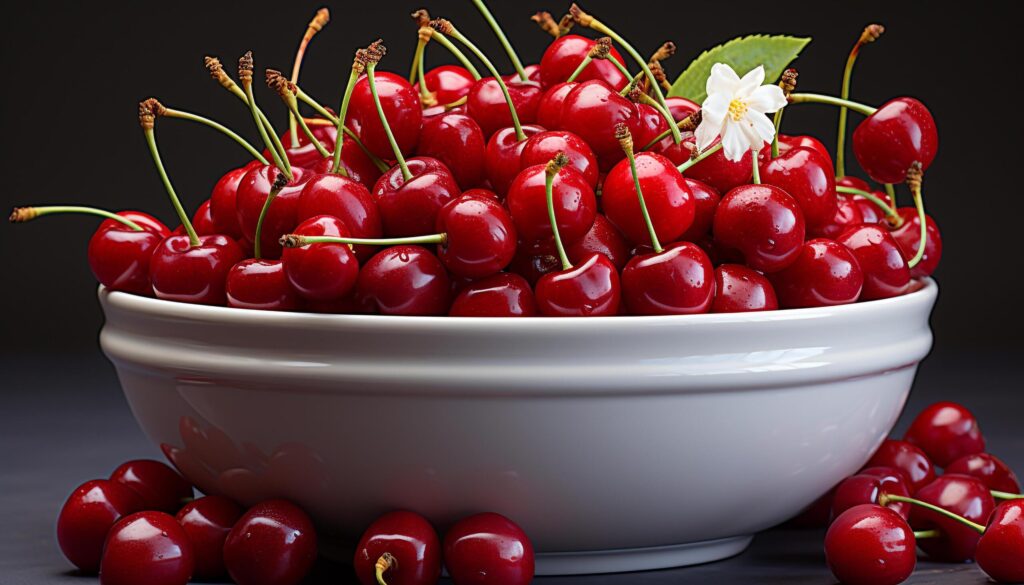 Fresh, ripe berry fruit on a wooden table, healthy and delicious generated by AI Free Photo