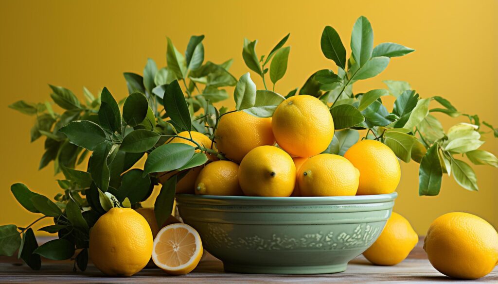 Fresh, ripe citrus fruit on wooden table, healthy and vibrant generated by AI Free Photo