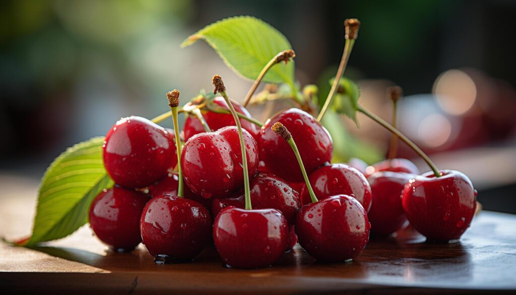 Fresh, ripe fruit on wooden table, healthy and delicious generated by AI Free Photo