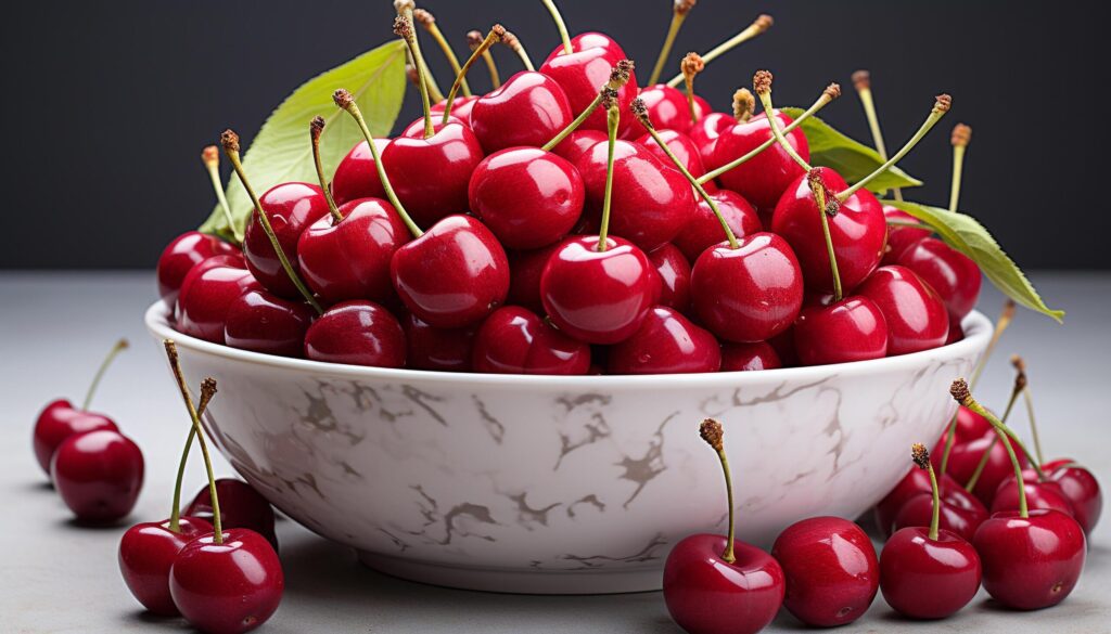 Fresh, ripe, juicy berries on a wooden table, a summer delight generated by AI Free Photo