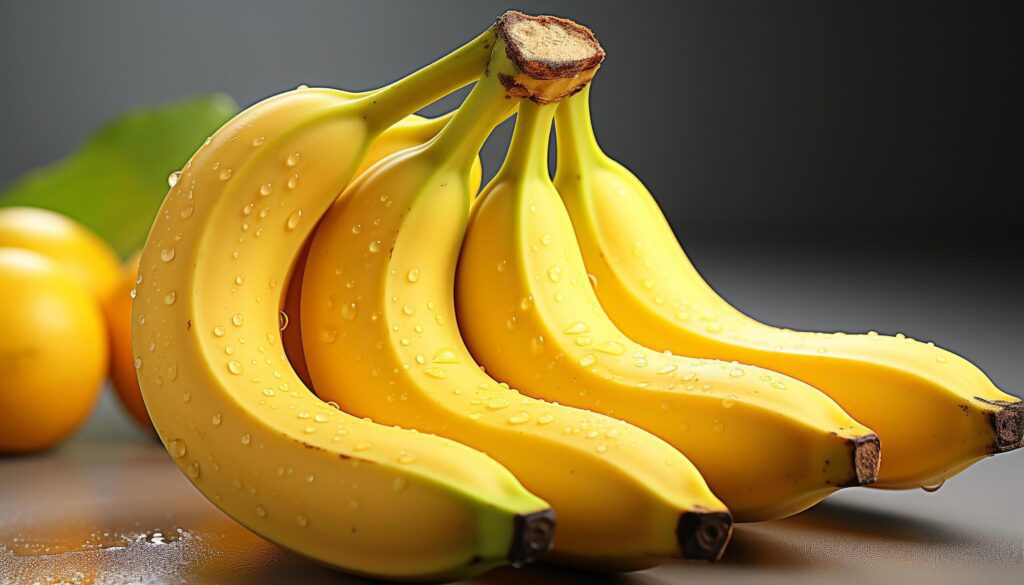 Fresh, ripe, organic banana nature healthy, sweet snack generated by AI Free Photo