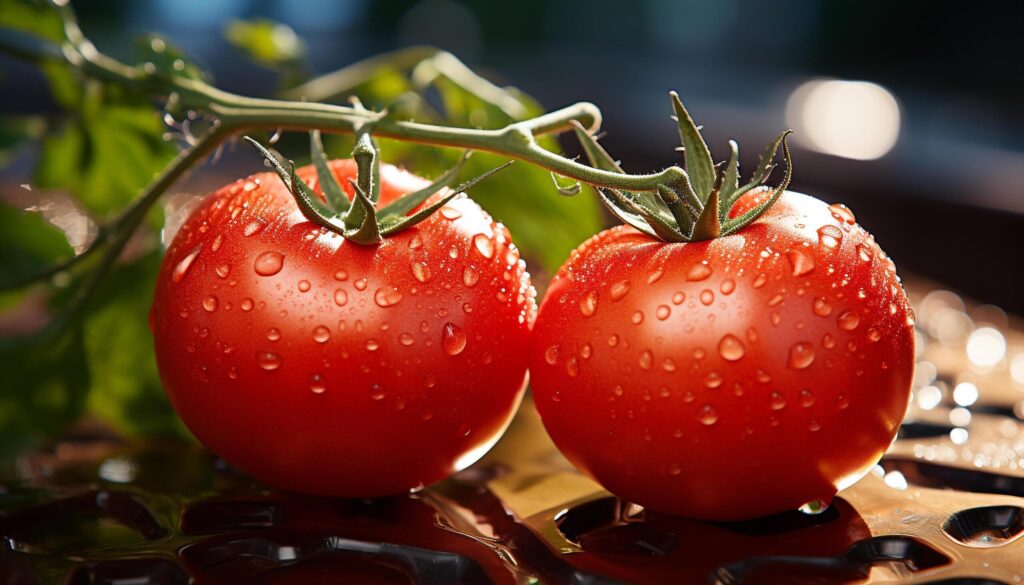 Fresh tomato, healthy food, nature organic gourmet, refreshing summer salad generated by AI Free Photo