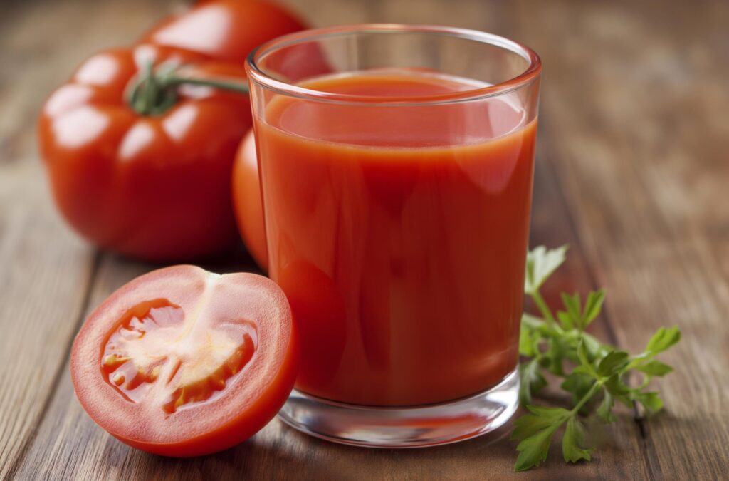 Fresh tomato juice in a glass Free Photo