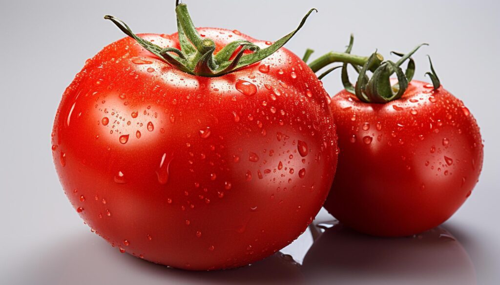 Fresh tomato, ripe fruit, healthy eating, wet and juicy generated by AI Free Photo