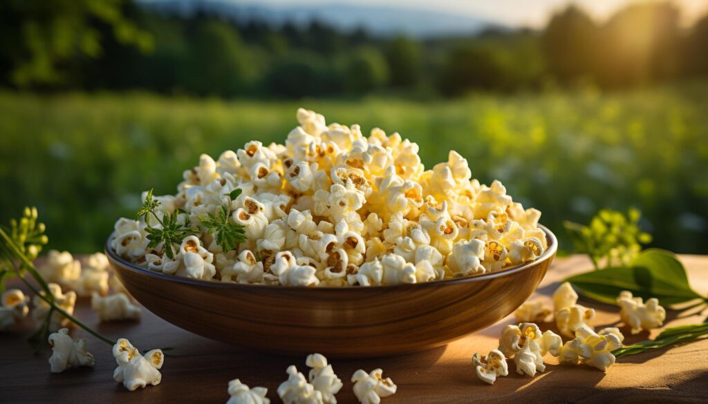 Fresh yellow corn on rustic wooden table, a summer snack generated by AI Free Photo