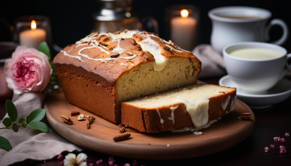 Freshly baked chocolate cake on a rustic wooden table generated by AI Free Photo