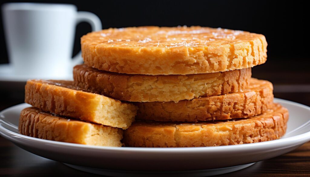 Freshly baked homemade cookies on a rustic wooden plate generated by AI Free Photo