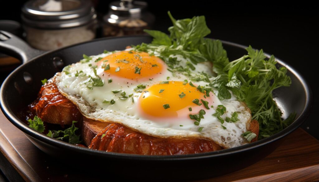 Freshness and heat on a rustic wooden plate, cooked pork generated by AI Free Photo