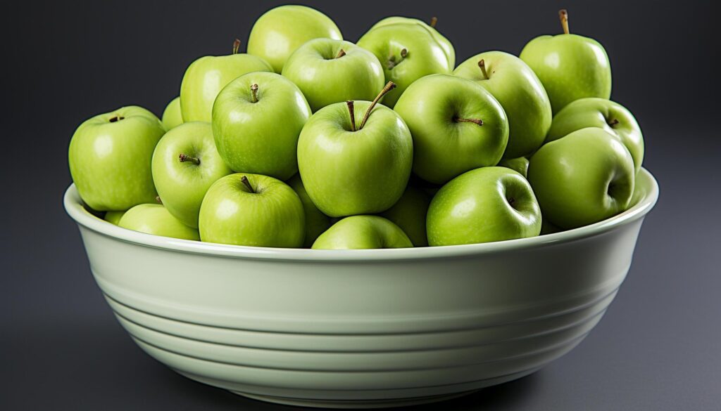 Freshness and nature in a bowl of organic, ripe fruit generated by AI Free Photo