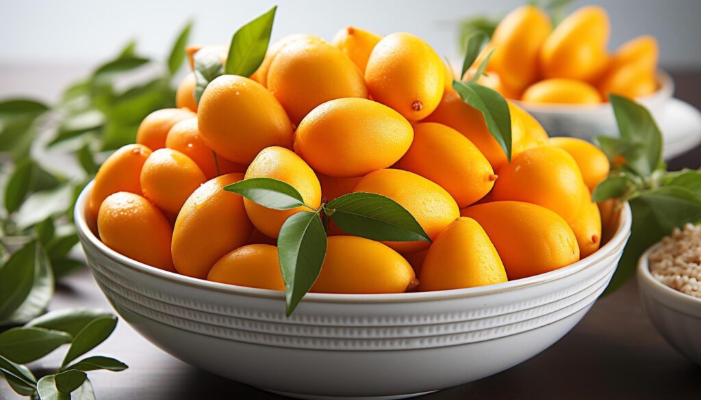 Freshness and nature in a bowl of vibrant, juicy citrus fruit generated by AI Free Photo