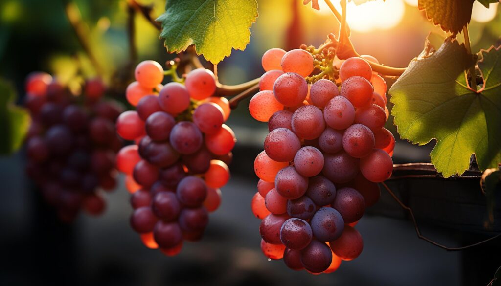 Freshness and ripeness in nature vineyard, a close up of grapes generated by AI Free Photo