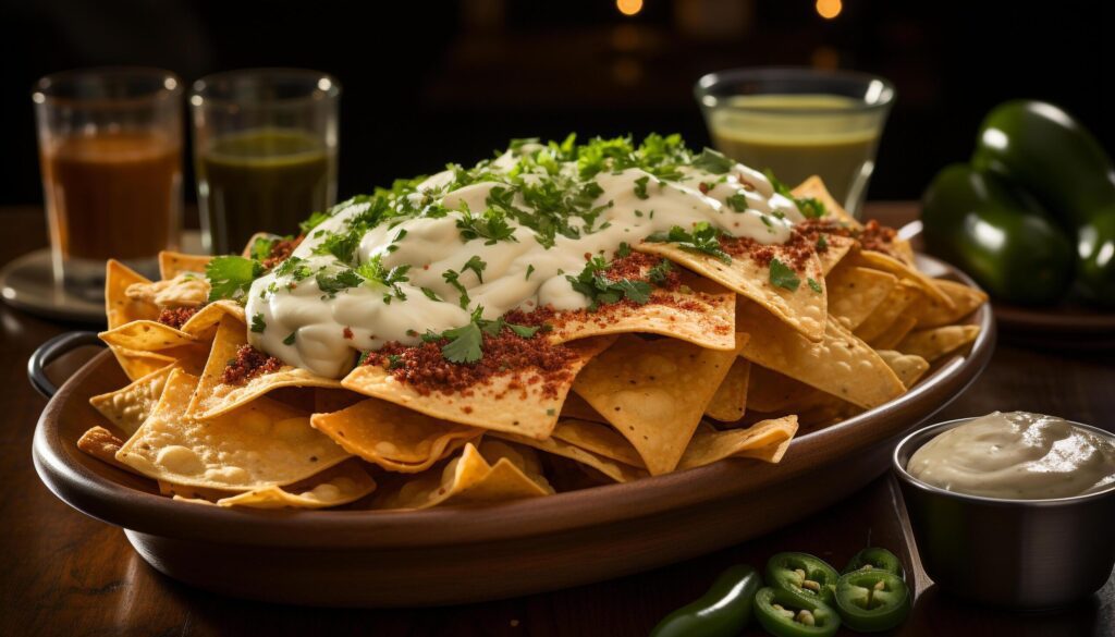 Freshness and spice in a homemade Mexican guacamole dip generated by AI Free Photo