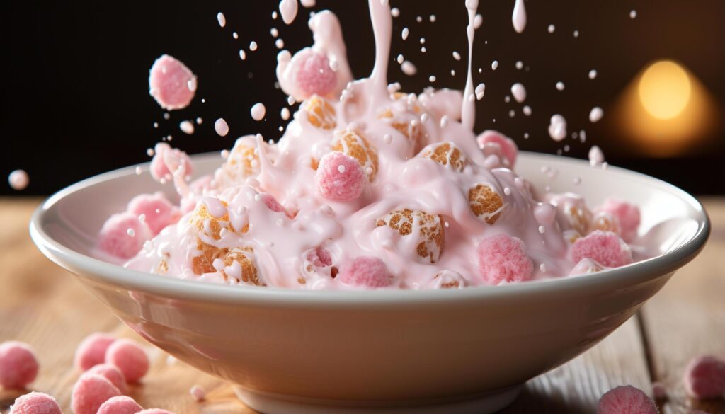 Freshness and sweetness in a bowl of homemade ice cream generated by AI Free Photo