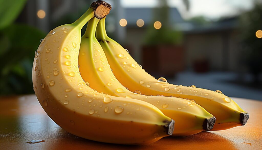 Freshness and sweetness of ripe banana, a healthy summer snack generated by AI Free Photo