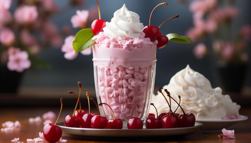 Freshness and sweetness on a summer table gourmet dessert generated by AI Free Photo