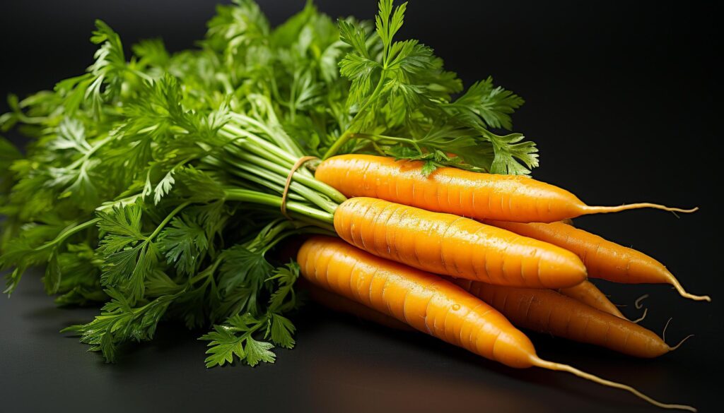 Freshness of healthy eating vegetable, carrot, leaf, organic, parsley generated by AI Free Photo