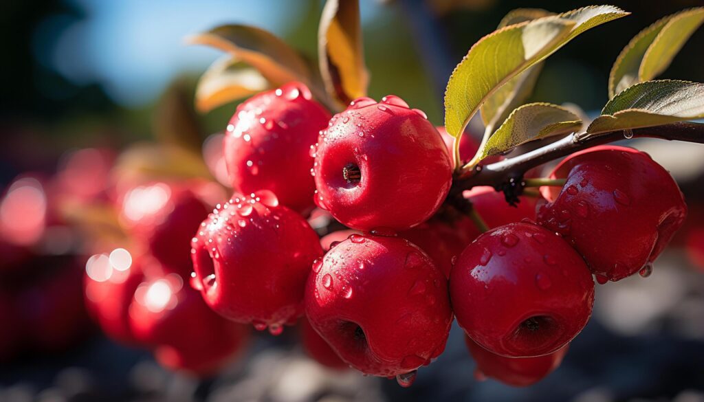 Freshness of nature bounty ripe, organic, healthy eating, raspberry dessert generated by AI Free Photo