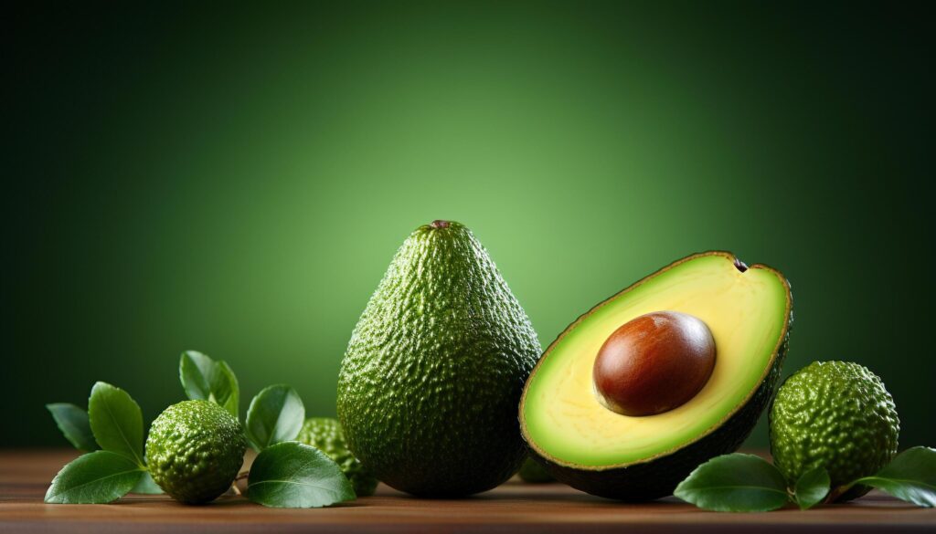 Freshness of nature healthy eating avocado, fruit, vegetable generated by AI Free Photo