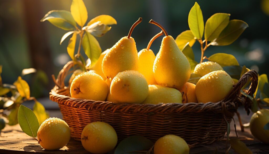 Freshness of nature in a basket of ripe citrus fruit generated by AI Free Photo