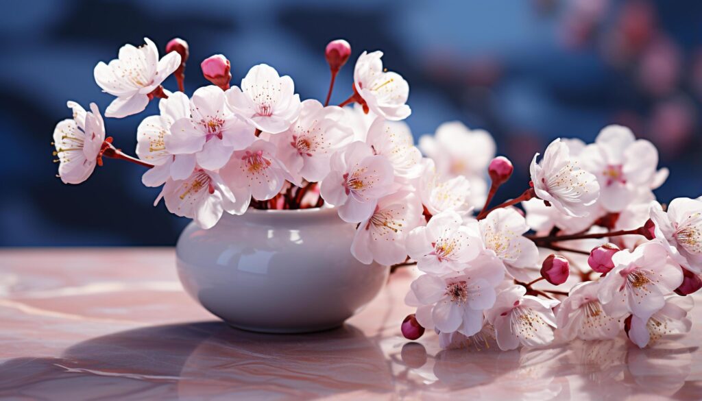 Freshness of nature in a bouquet, pink blossoms on a branch generated by AI Free Photo