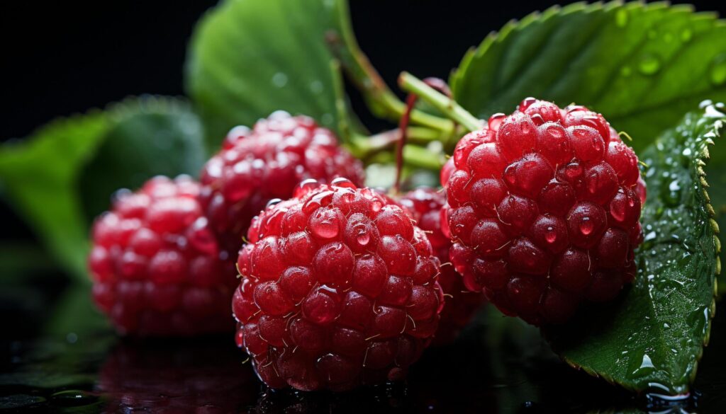 Freshness of nature ripe berry, a healthy gourmet dessert generated by AI Free Photo