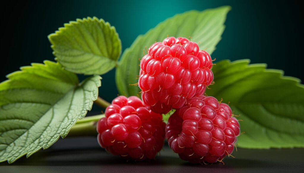 Freshness of nature ripe raspberry, healthy eating, organic gourmet dessert generated by AI Free Photo