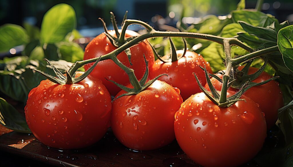 Freshness of organic tomato, a healthy eating gourmet meal generated by AI Free Photo