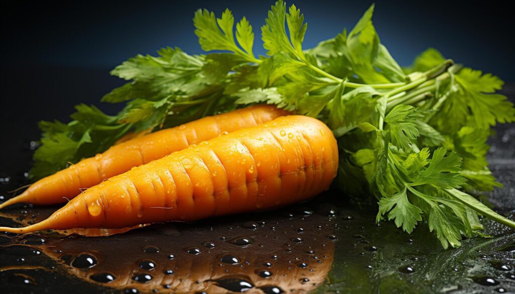 Freshness of organic vegetables, healthy eating with carrot and parsley generated by AI Free Photo