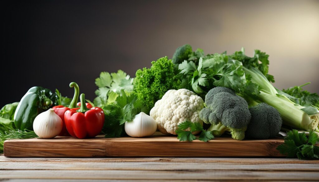 Freshness of organic vegetables on wooden table, healthy eating generated by AI Free Photo