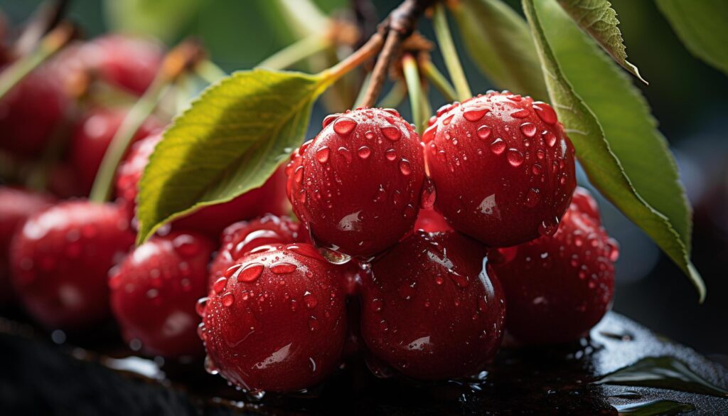 Freshness of ripe berry fruit in nature healthy gourmet dessert generated by AI Free Photo