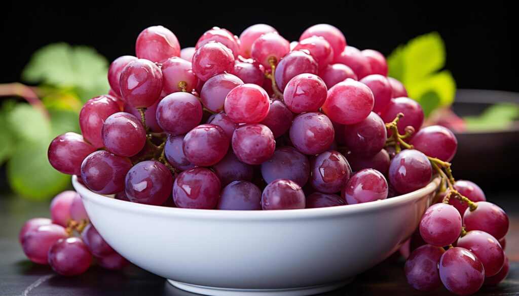 Freshness of ripe grape, nature healthy eating dessert generated by AI Free Photo