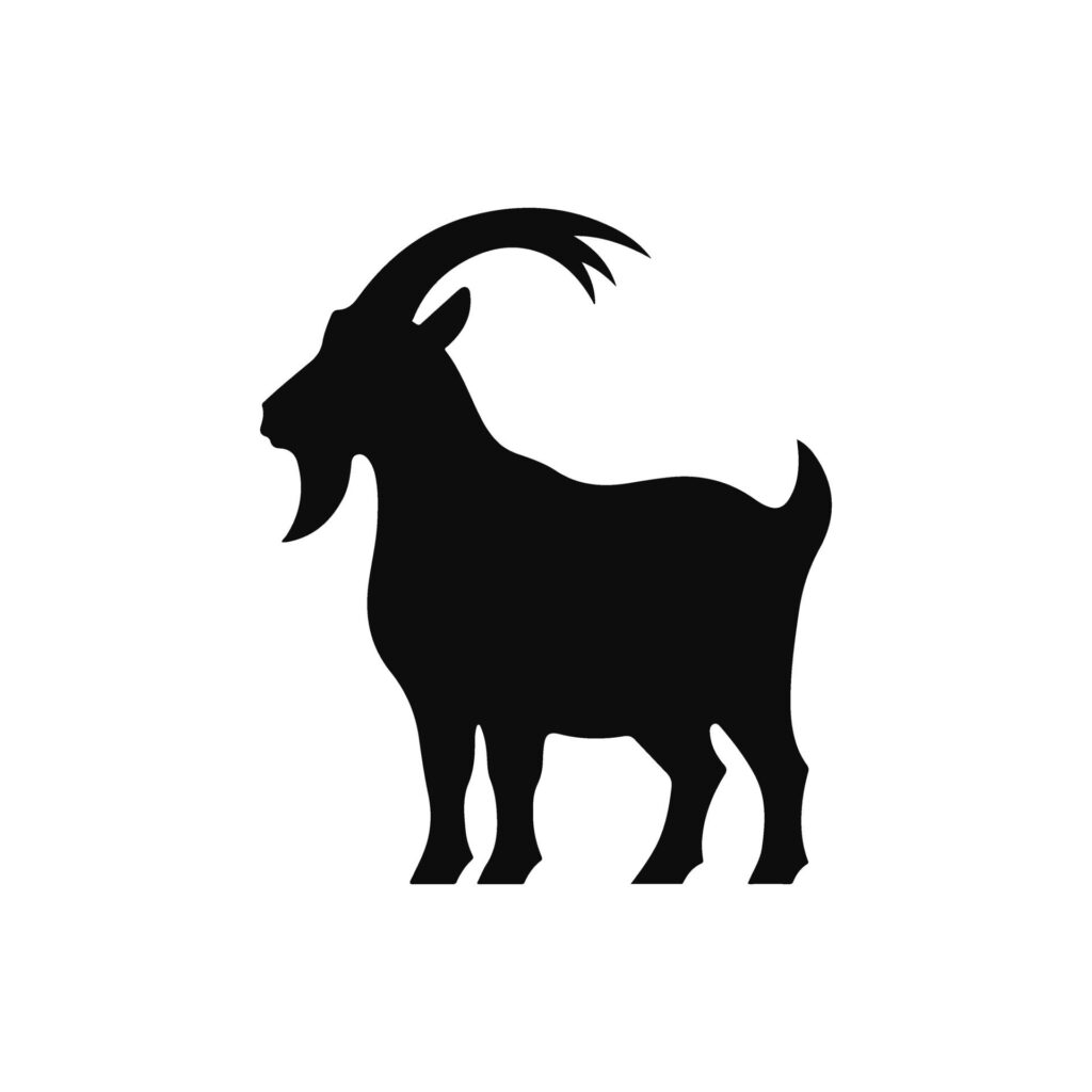 goat vector silhouette for the Eid al-Adha theme Free Vector