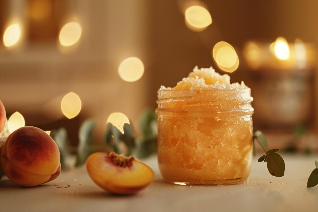 Golden Bath Salt Jar in Sunlit Ambiance with . Free Photo