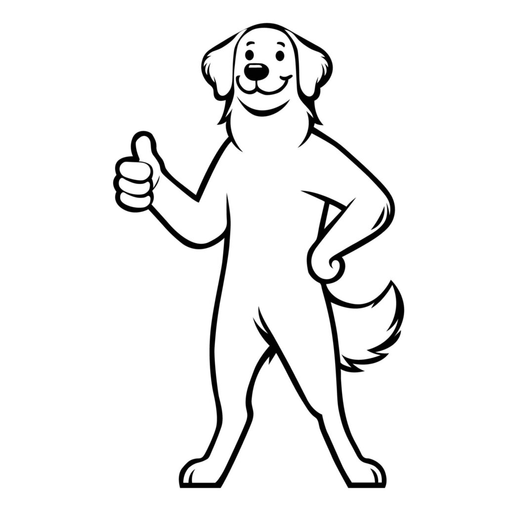 Golden Retriever Dog Happy Thumbs Up illustration Free Vector