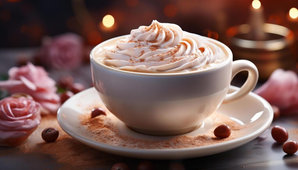 Gourmet dessert hot chocolate, coffee, and marshmallow indulgence generated by AI Free Photo