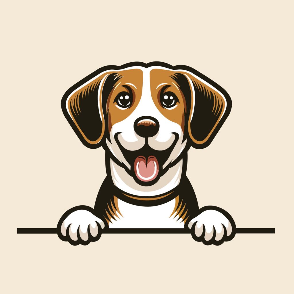 Harrier dog peeking Face illustration Free vector Free Vector