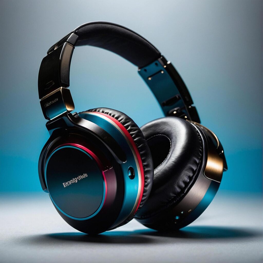 Headphones with gradient background Free Photo