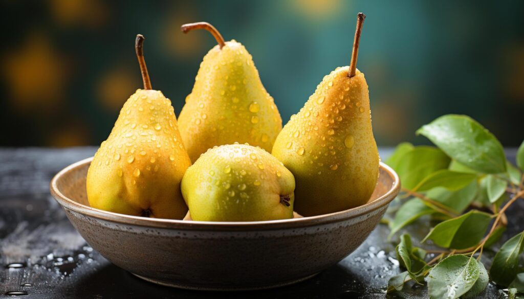 Healthy eating Fresh, ripe, organic fruit on wooden table generated by AI Free Photo