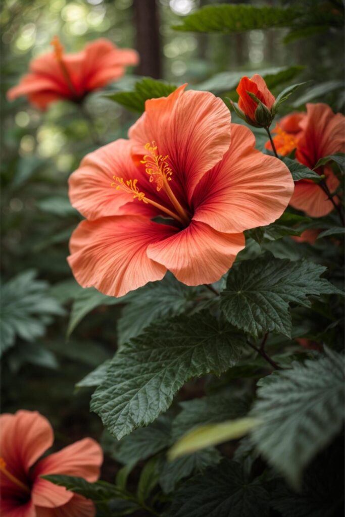 Hibiscus Forest Wallpaper Free Photo